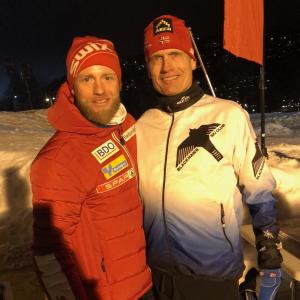 Coach Steve with MJ Sundby, Norwegian Olympic skier