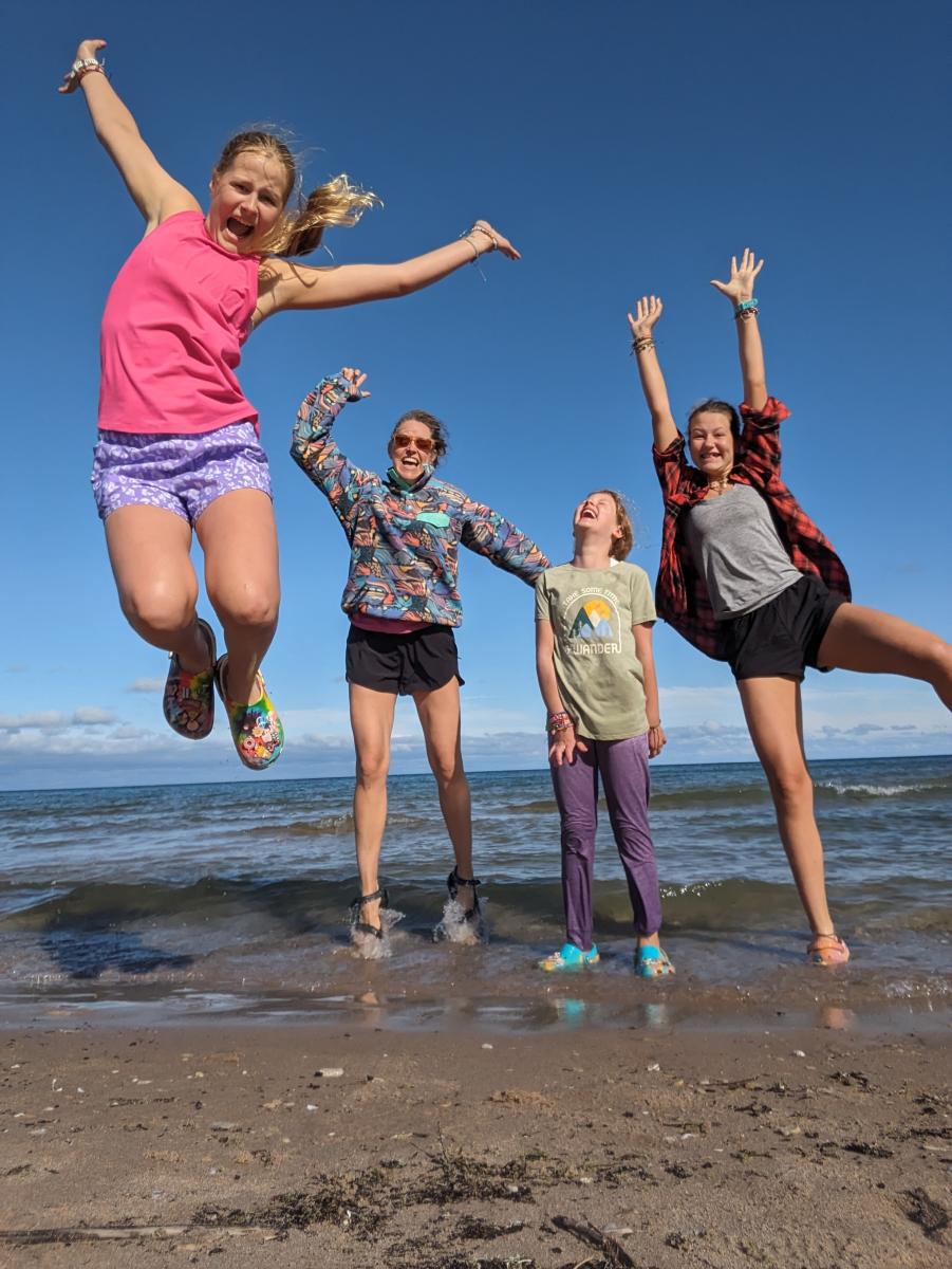Family jumping